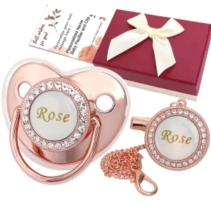 Personalized Pacifier & Pacifier Clip with Name