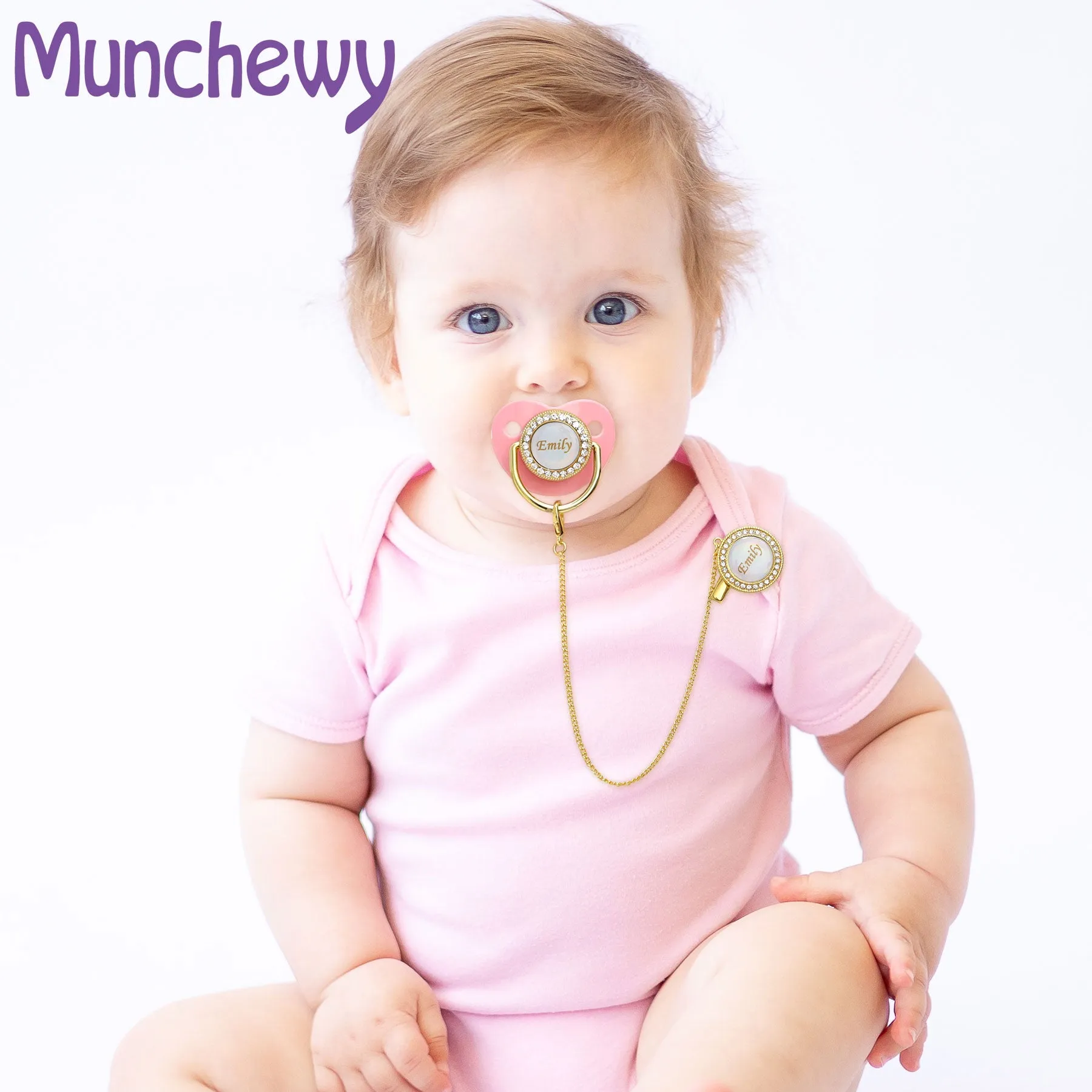Personalized Pacifier & Pacifier Clip with Name