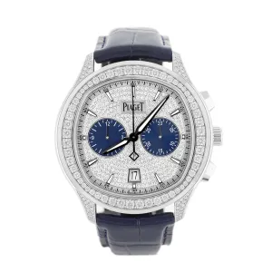 Piaget Polo Chronograph White Gold Diamond Dial 42mm G0A46049 Full Set