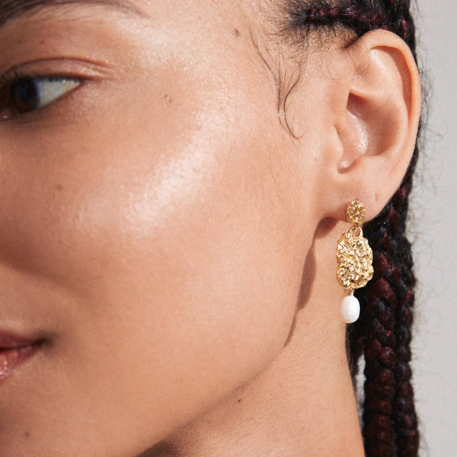 Pilgrim True Gold Textured Drop Earrings