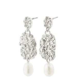 Pilgrim True Silver Textured Drop Earrings