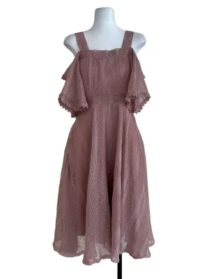 Pink Lace Textured Dress