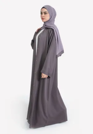 Plain Bedrock Textured Open Abaya