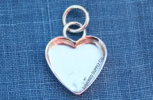 Plain Heart Bezel Pendant Blank Mounting