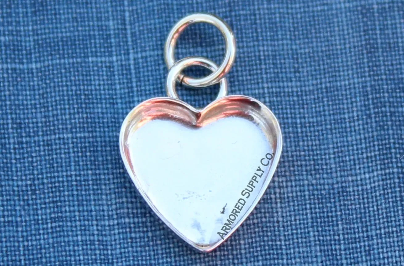 Plain Heart Bezel Pendant Blank Mounting