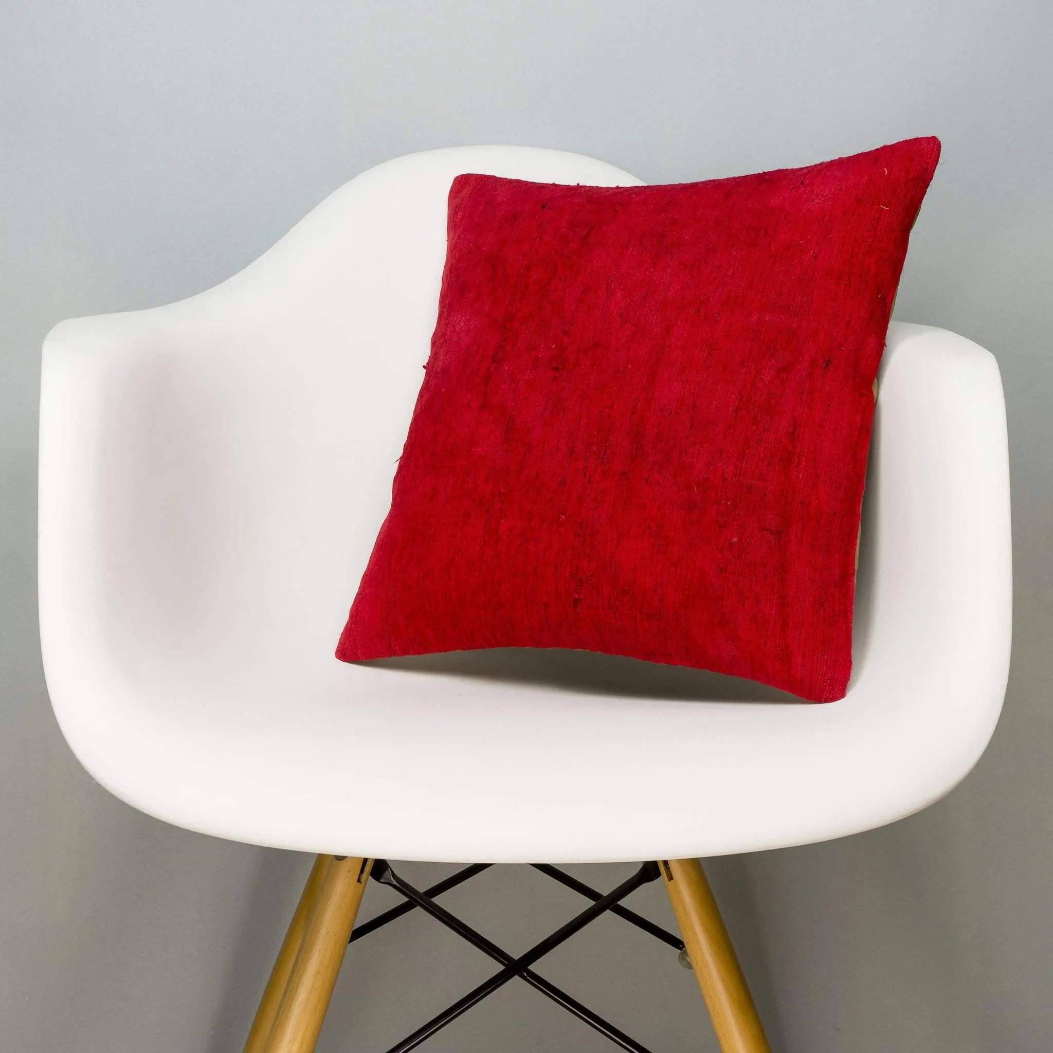 Plain Red Kilim Pillow Cover 16x16 2884