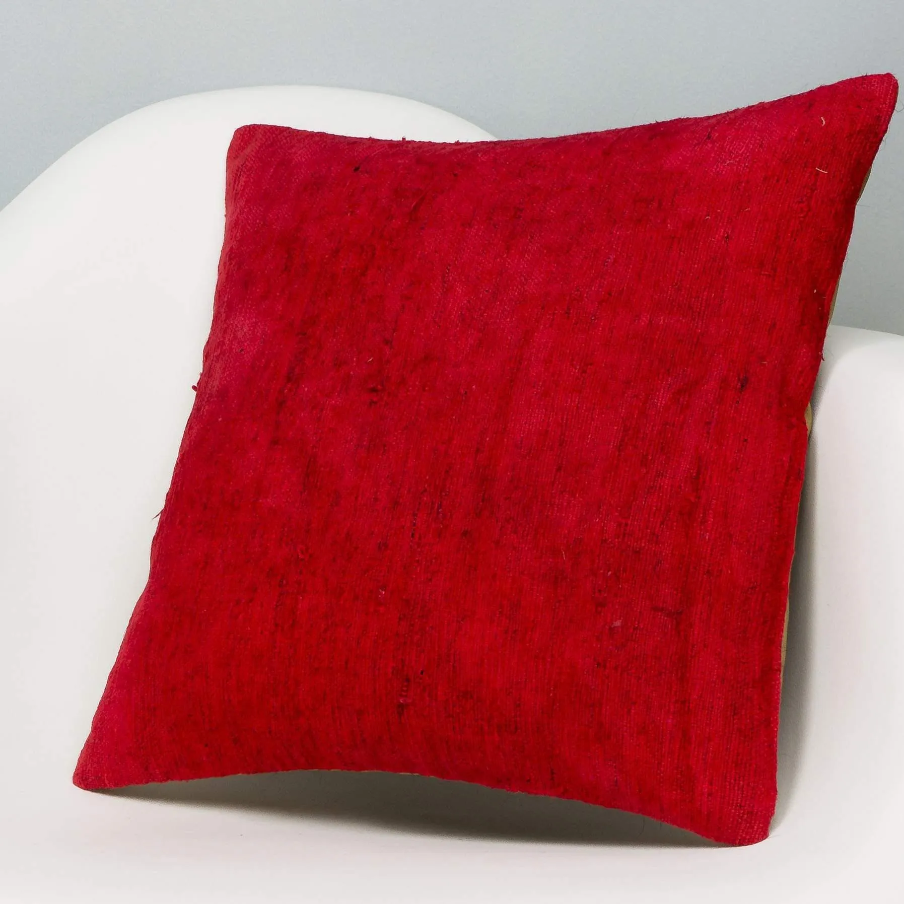 Plain Red Kilim Pillow Cover 16x16 2884
