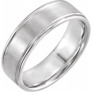 Platinum 7 mm Grooved Band Size 10.5