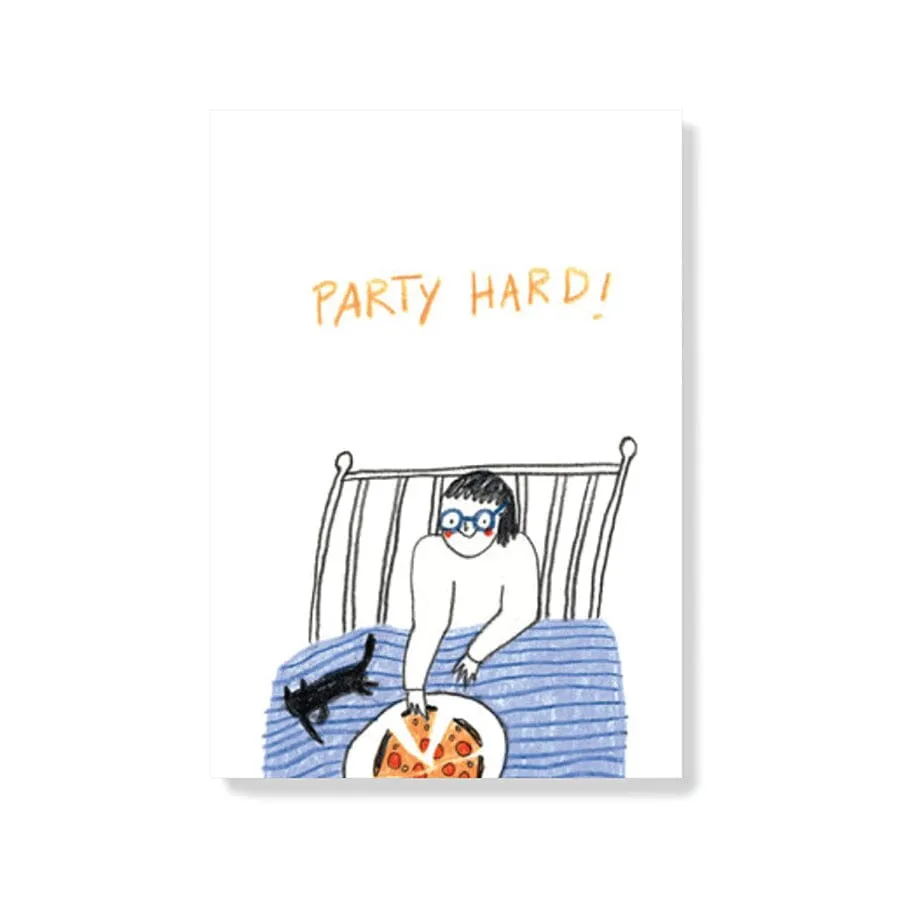 Postkarte "Party Hard"