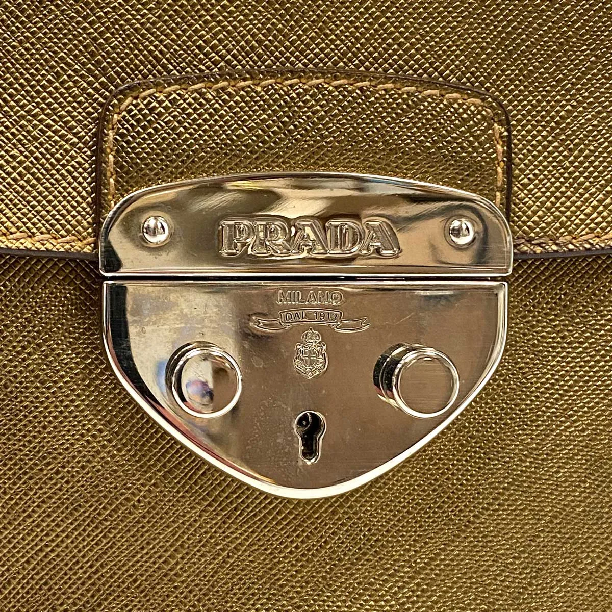 Prada Bronze Saffiano Lux 1 Shoulder Bag