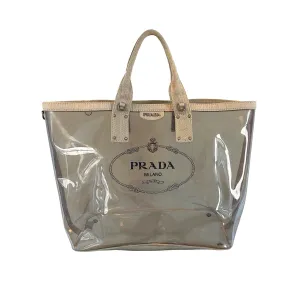 Prada Transparent Logo Jumbo Tote