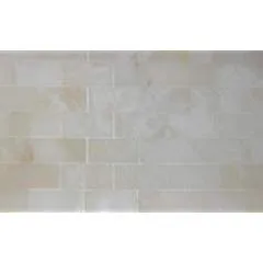 Premium White Onyx VEIN-CUT 2 X 4 Polished Brick Mosaic Tile - Lot of 50 Sheets