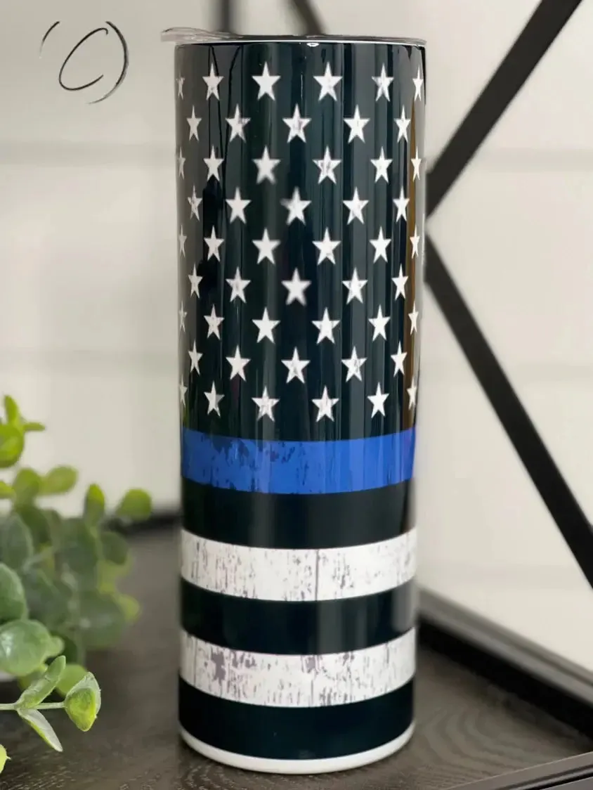 PREORDER: Thin Blue Line Skinny Tumbler