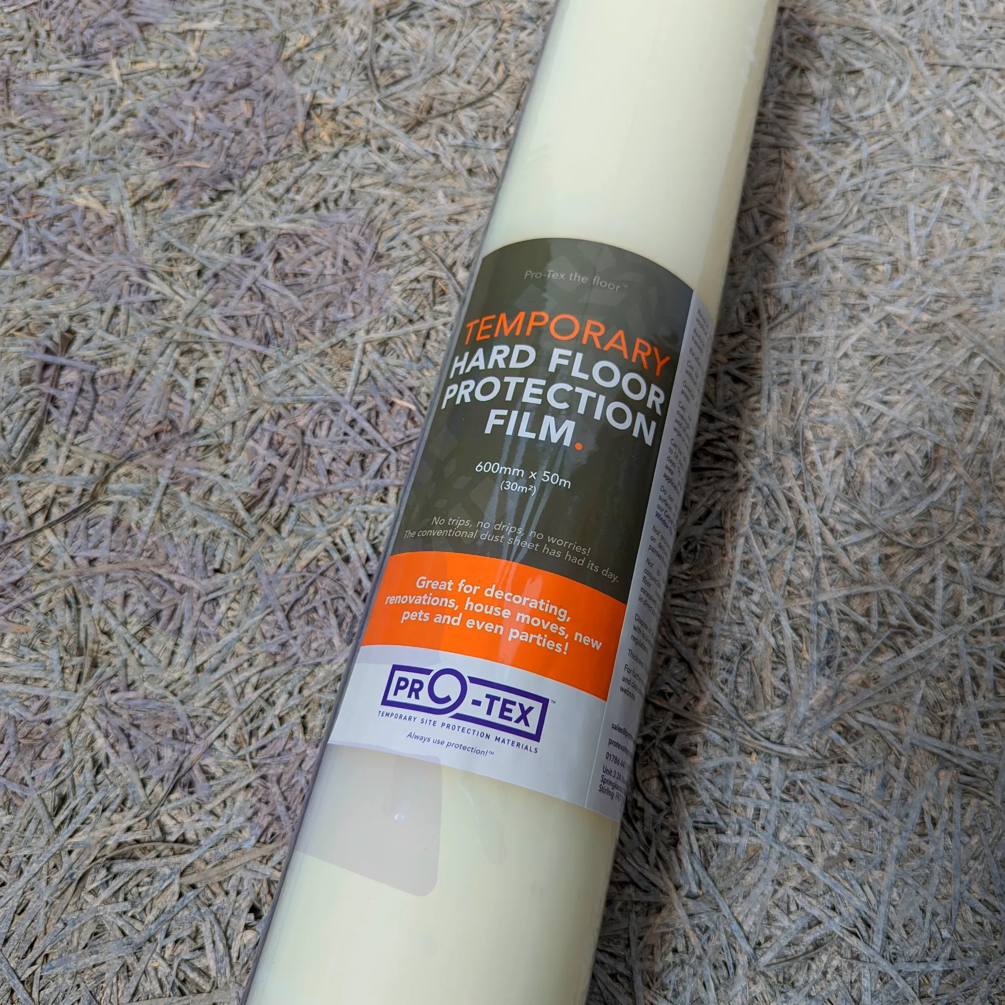 PRO-TEX Temporary Hard Floor Protection Film - 50m x 600mm (70mu)