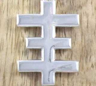 Psychic Cross Pin in Recycled Sterling Silver - S/HE IS HER/E