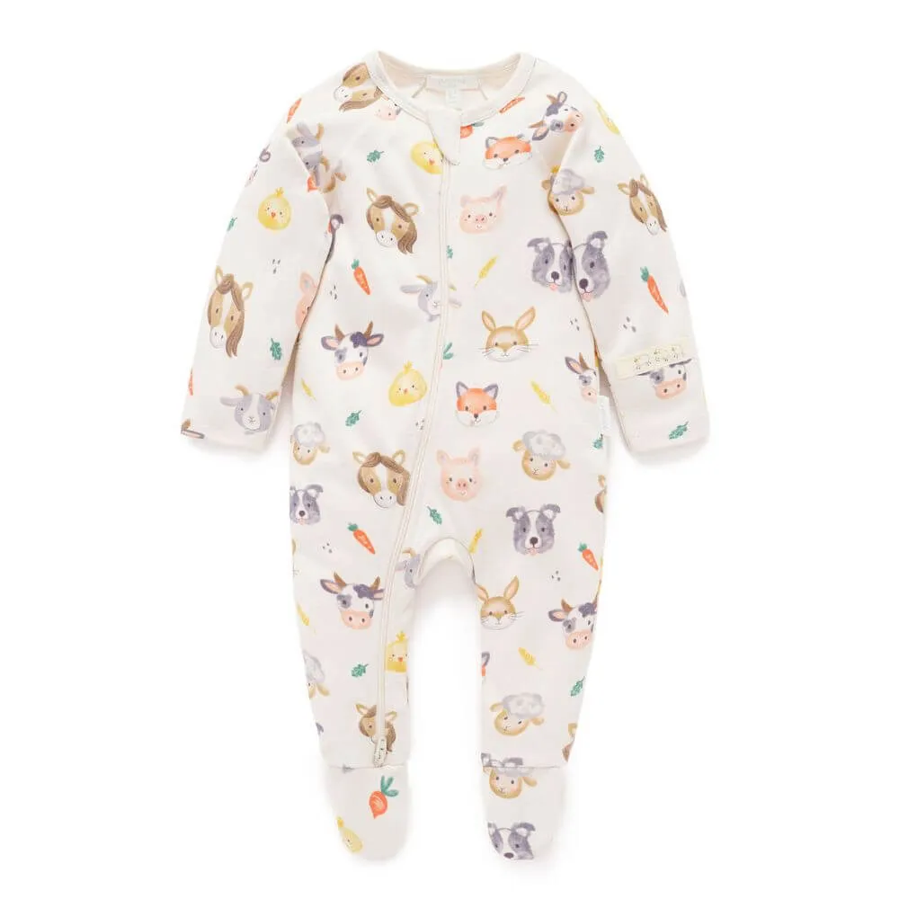 Purebaby Farm Friends Thick Romper