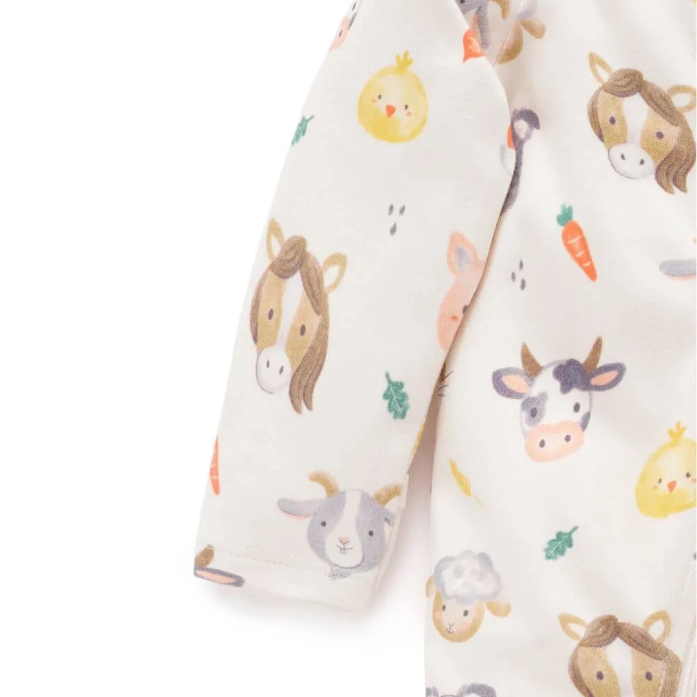 Purebaby Farm Friends Thick Romper