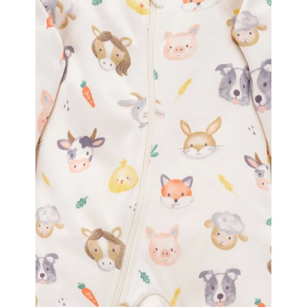 Purebaby Farm Friends Thick Romper