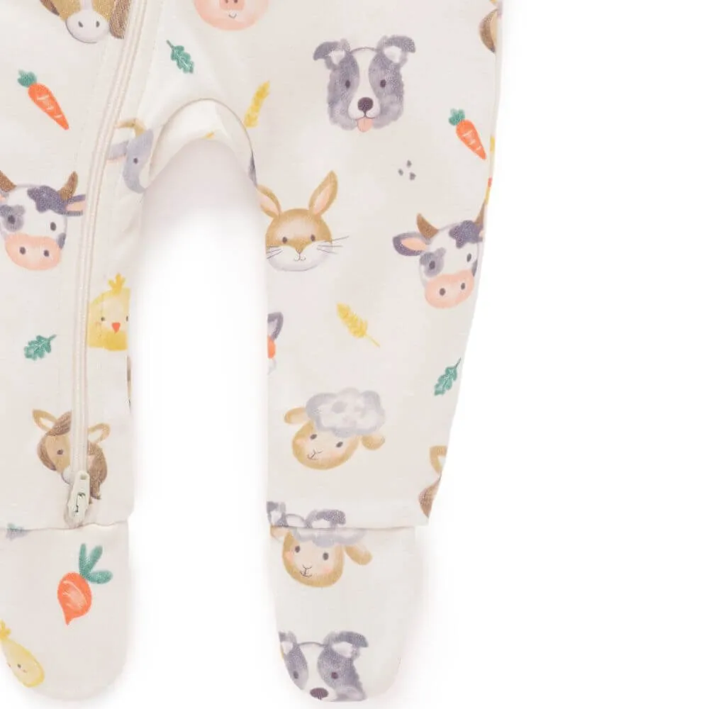 Purebaby Farm Friends Thick Romper
