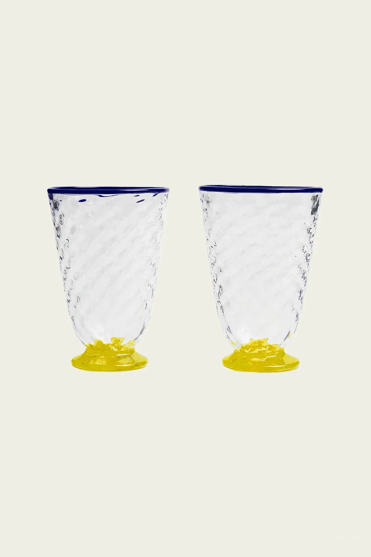 Quilted Glasses Set of 2 in Yellow