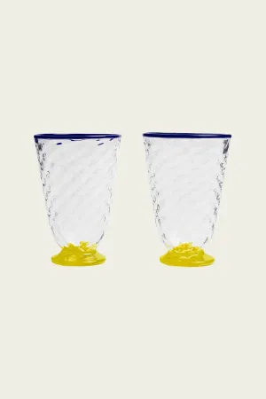 Quilted Glasses Set of 2 in Yellow