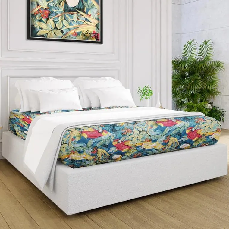 Quilted Tropical Print Bedspread 2 PK