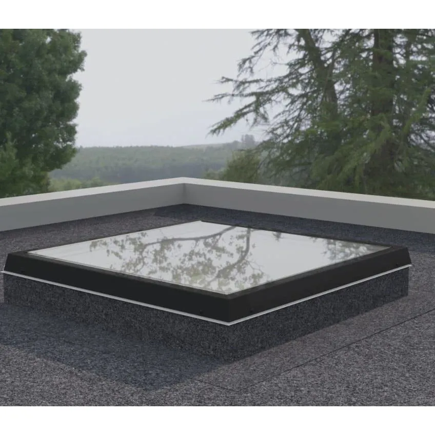 RAYLUX Fixed Flat Glass with PVC 150mm Vertical Upstand - Grey