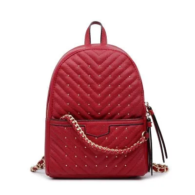 Realaiot Shoulder Bag Women European And American Style Backpack Ladies Fashion All-Match Lingge Travel Storage Bag PU Backpack
