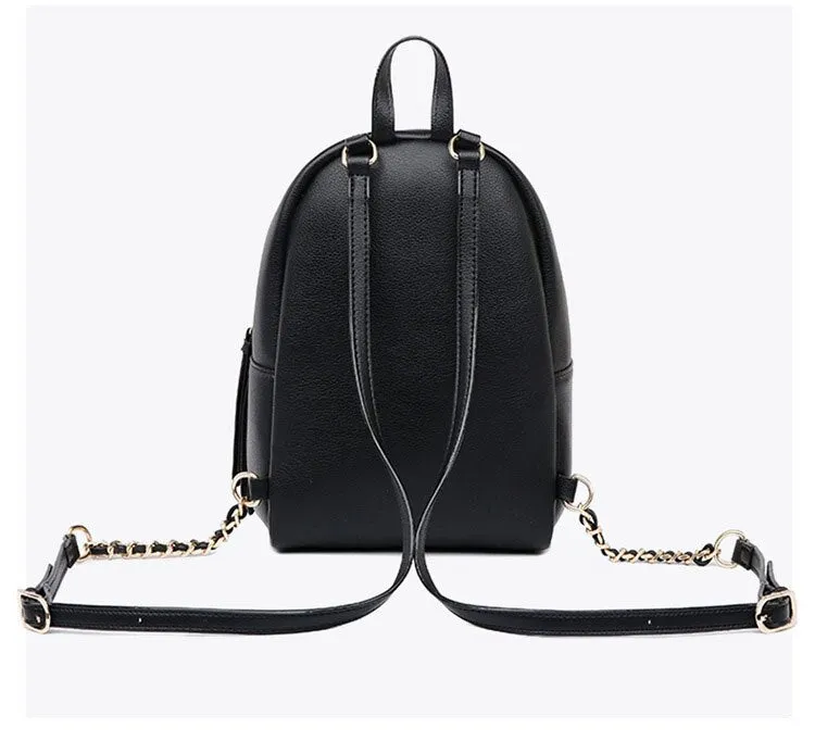 Realaiot Shoulder Bag Women European And American Style Backpack Ladies Fashion All-Match Lingge Travel Storage Bag PU Backpack