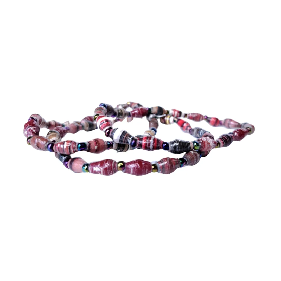 Recycled Paper Bead Bracelet - Secure