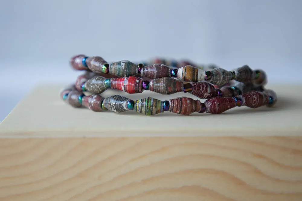 Recycled Paper Bead Bracelet - Secure
