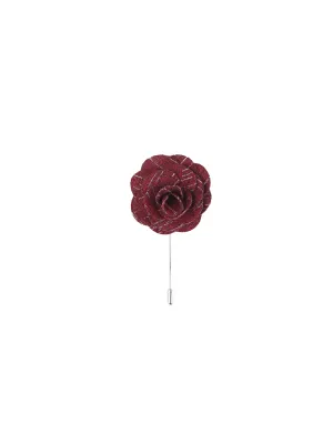 Red Wool Textured Lapel Pin