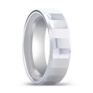 REFLECTOR | Tungsten Ring, Faceted Polished Center, Polished Beveled Edges