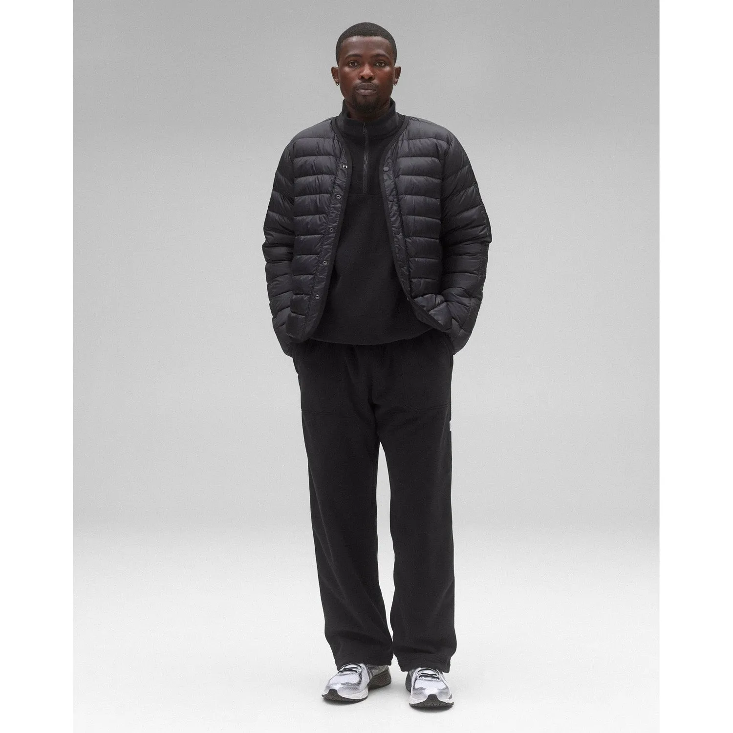 Reigning Champ Men Woven Lightweight Taffeta Road Liner Black