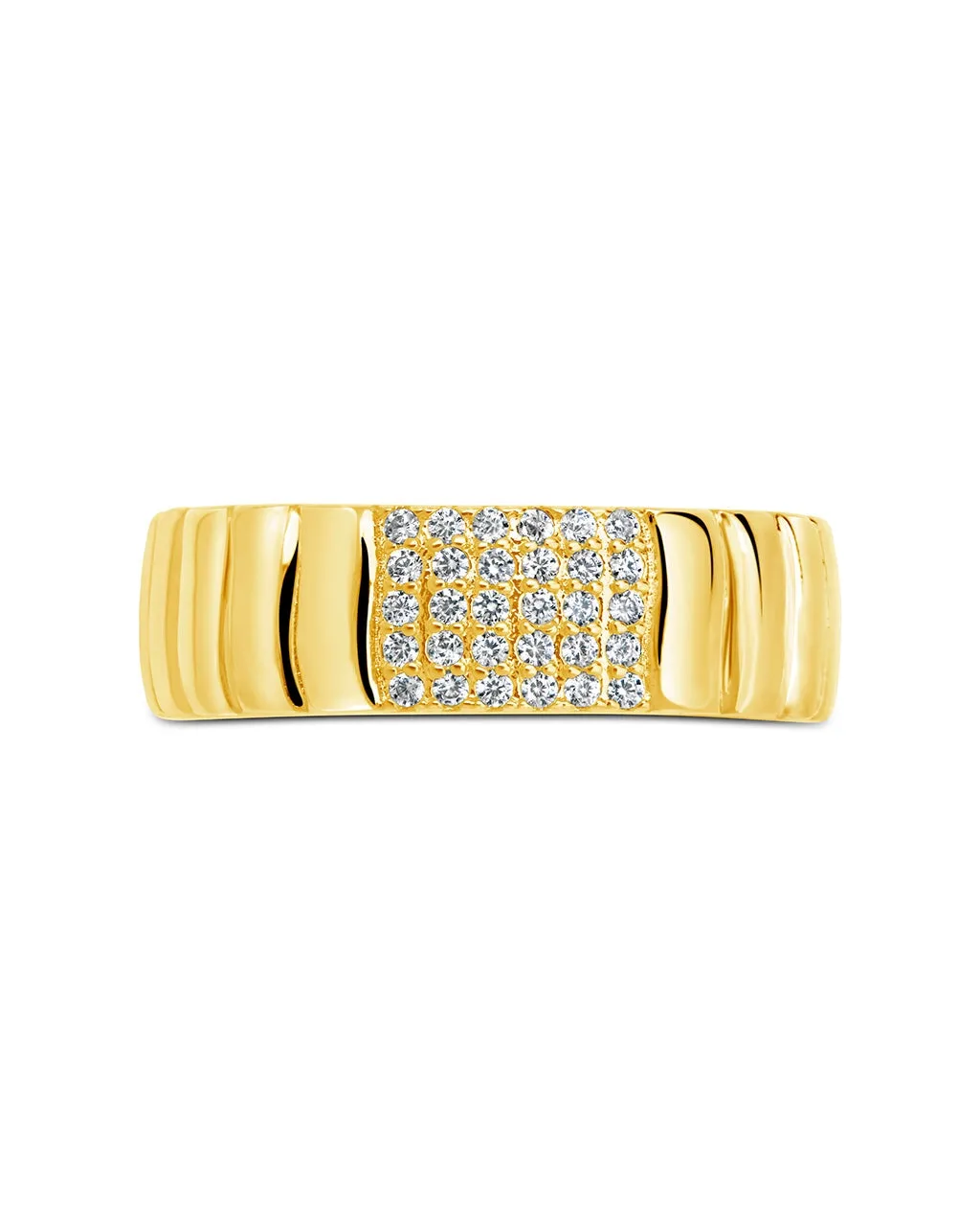 Riley CZ Textured Band Ring