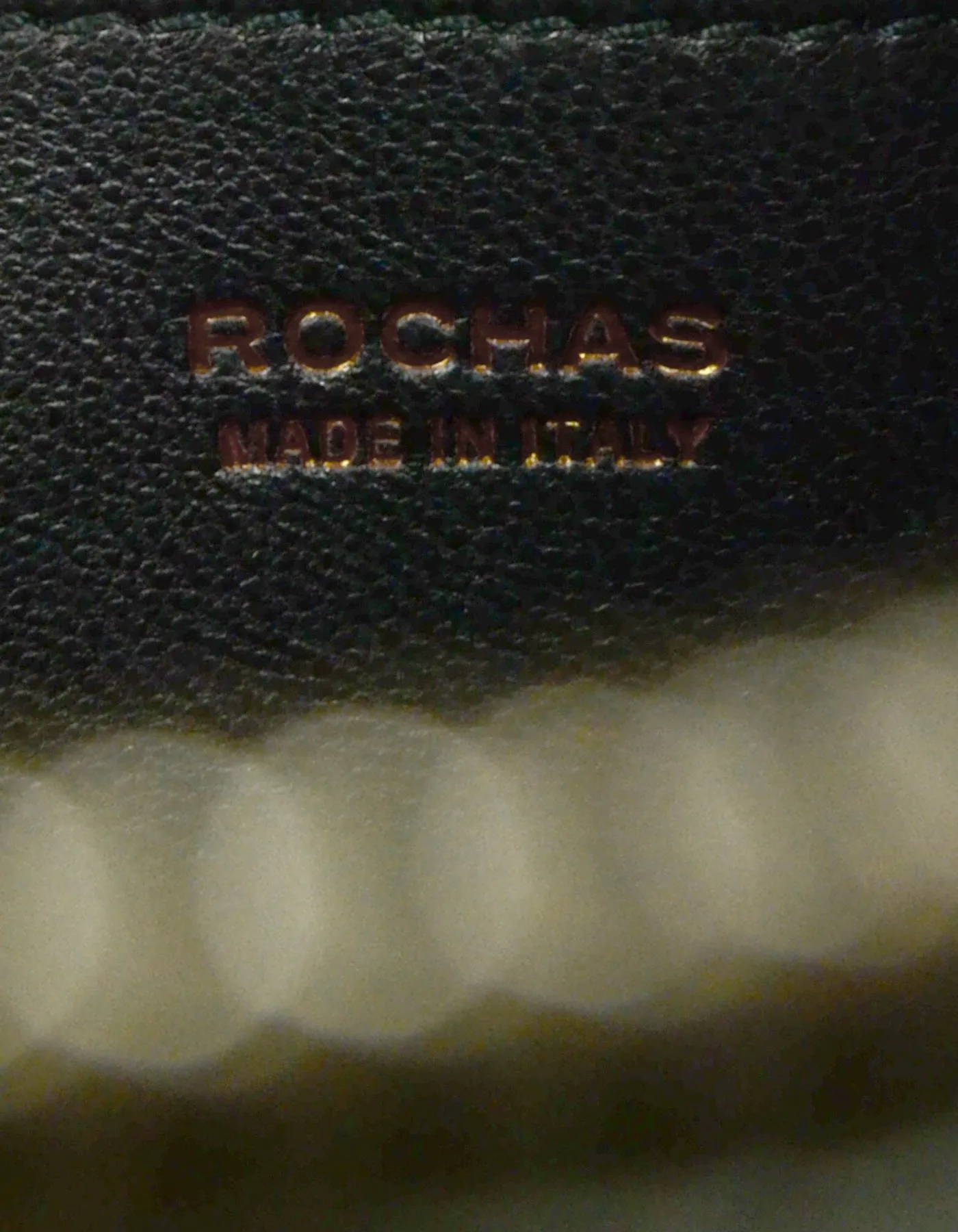Rochas Dark Green Leather Zip Clutch