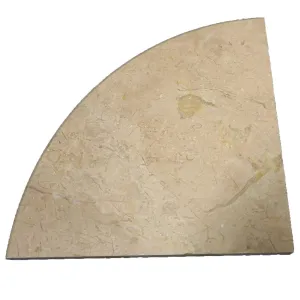 Round Edge Real Stone 9'' X 9'' X 3/4'' Marble Premium Corner Shelf Piece Polished-Crema Marfil-1 PCS.