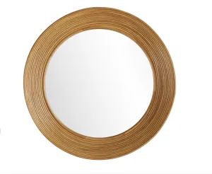Round Rattan Mirror