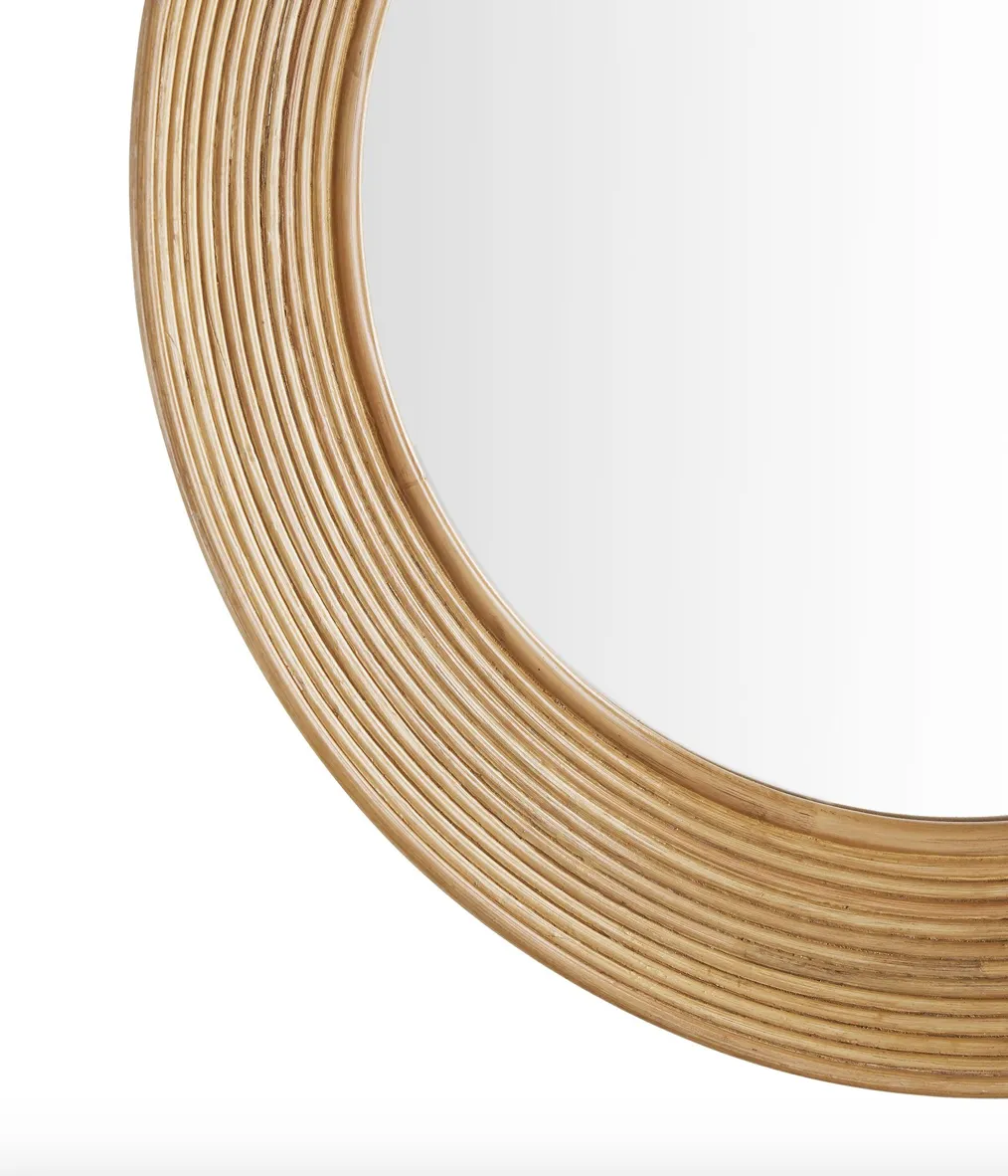 Round Rattan Mirror