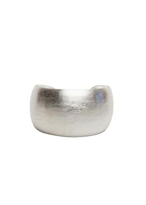 Round Textured Sterling Silver Cuff (Large)
