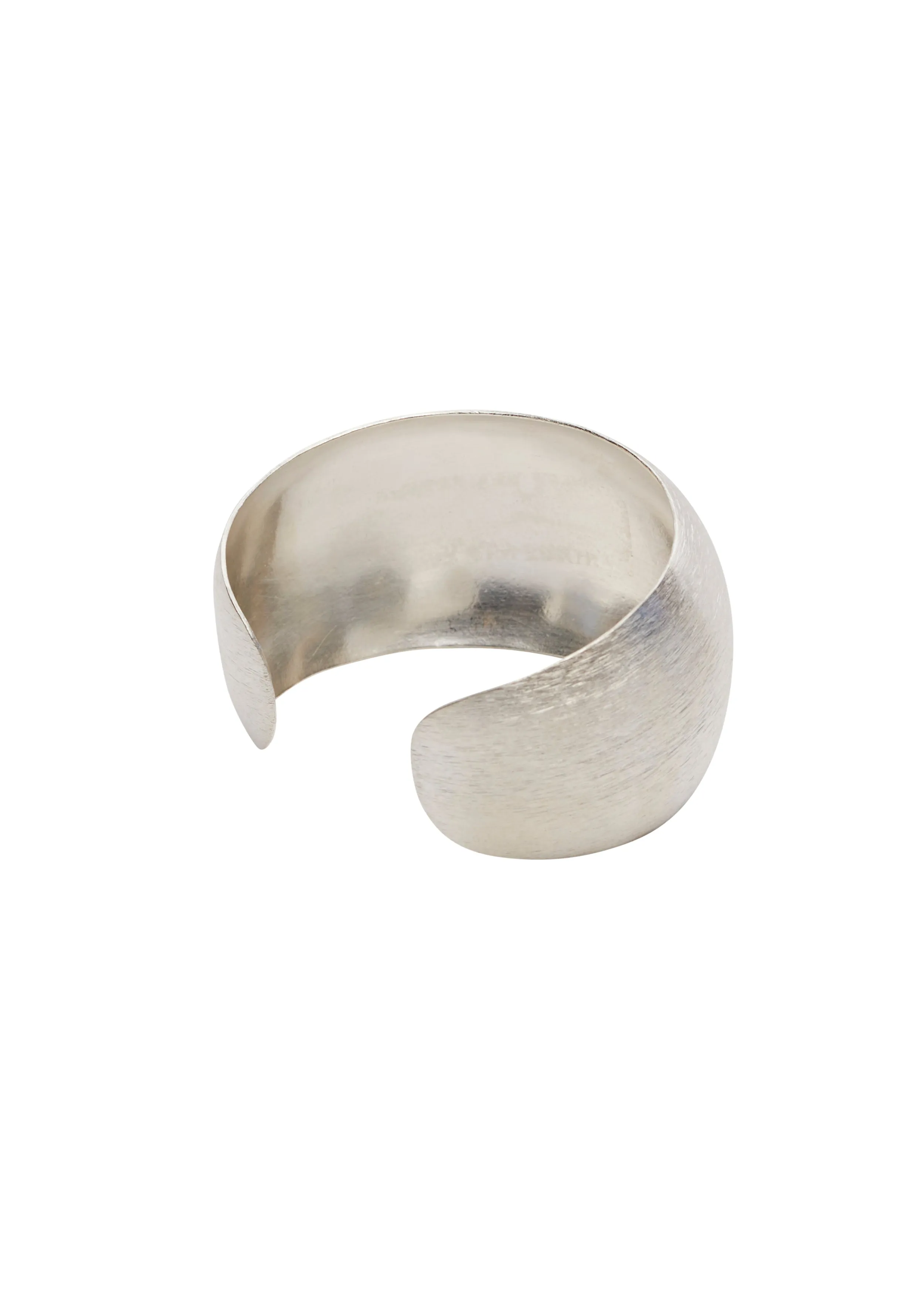 Round Textured Sterling Silver Cuff (Large)