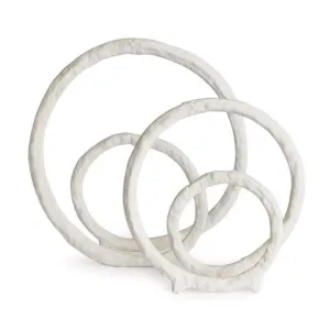 Round White Textured Sculpture (2 Sizes)