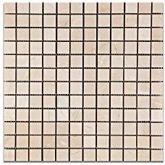Royal Beige Marble 1 X 1 Polished Mosaic Tile - Box of 5 Sheets