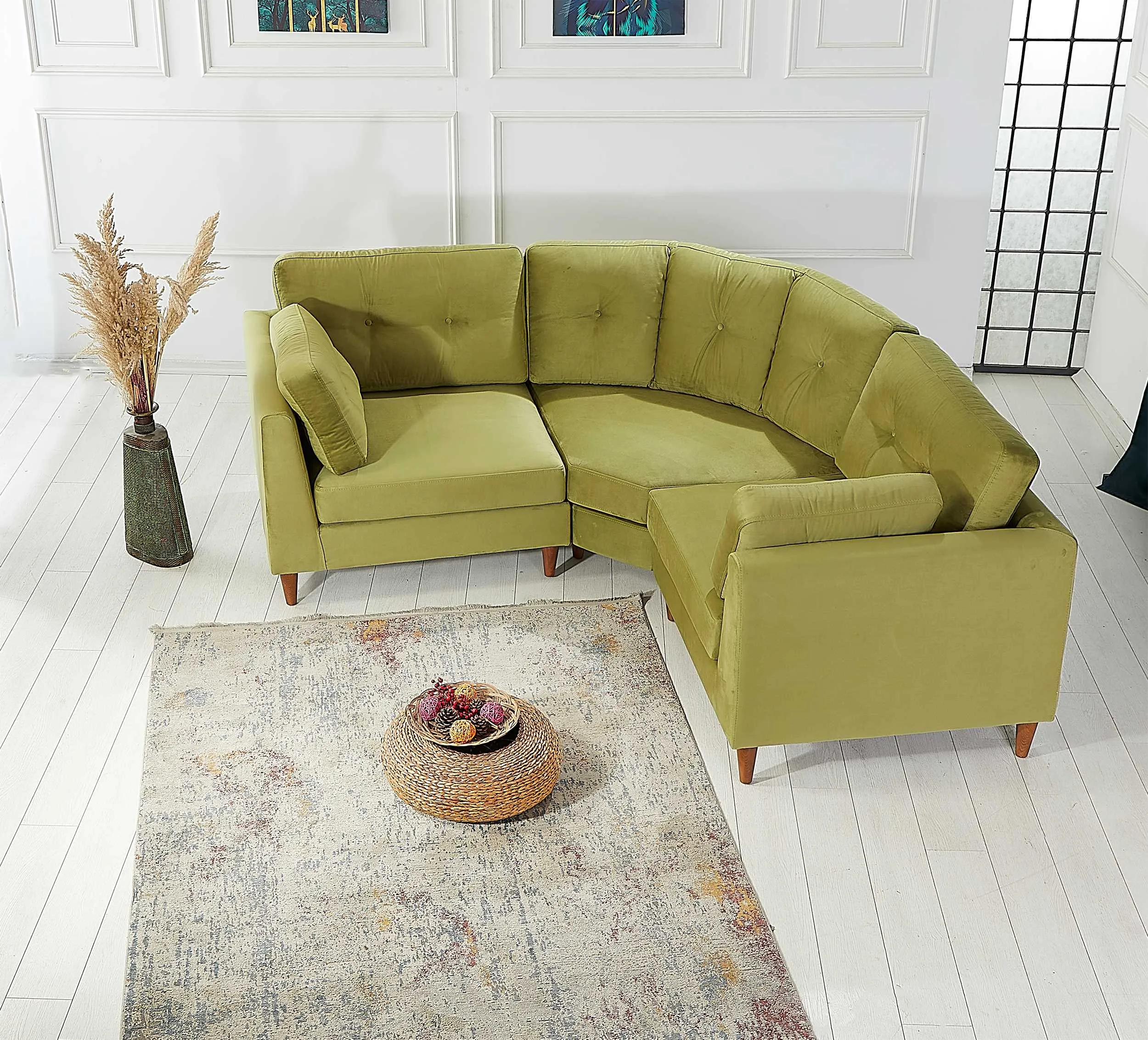Rubeza Leo 1 Seater/Corner/1 Seater - Grass Green 2 All Over