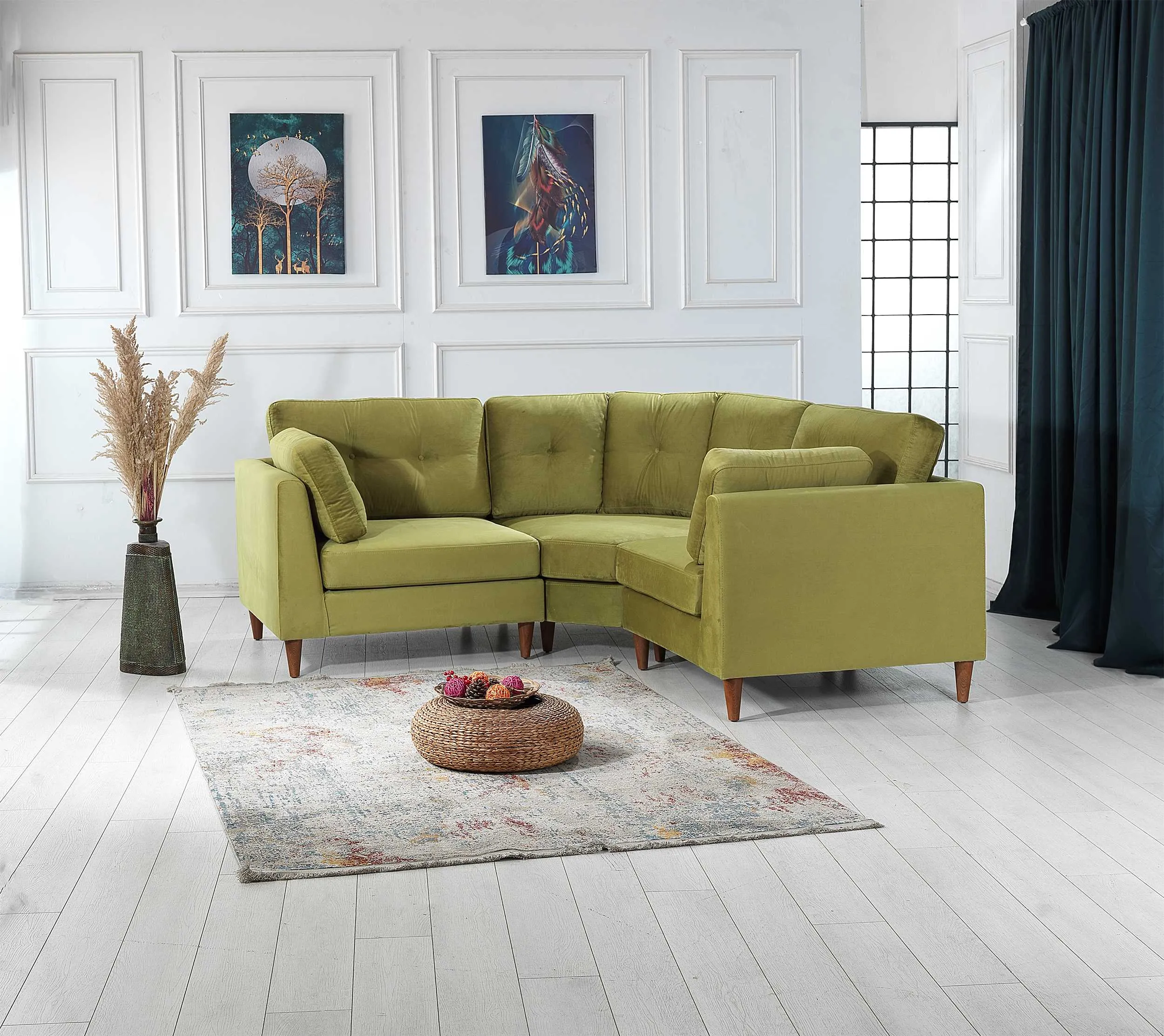 Rubeza Leo 1 Seater/Corner/1 Seater - Grass Green 2 All Over