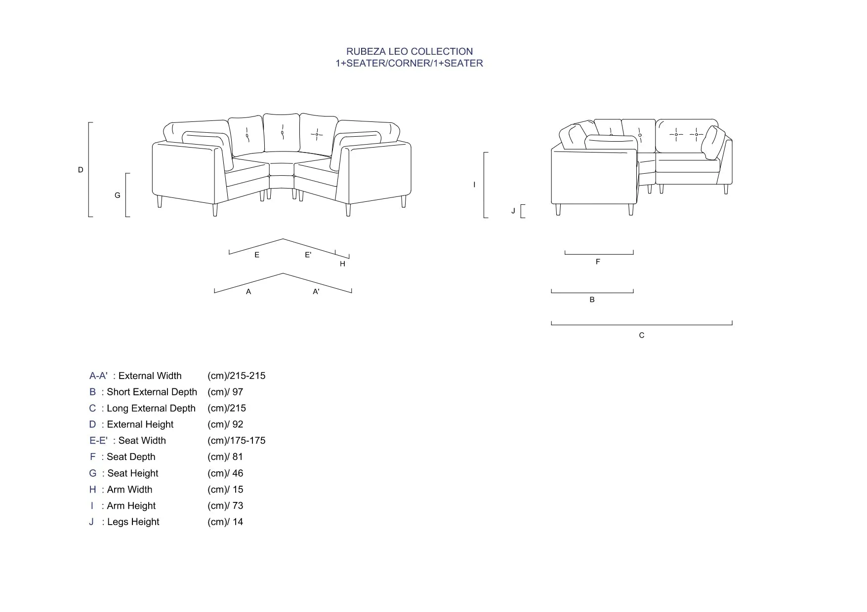Rubeza Leo 1 Seater/Corner/1 Seater - Grass Green 2 All Over