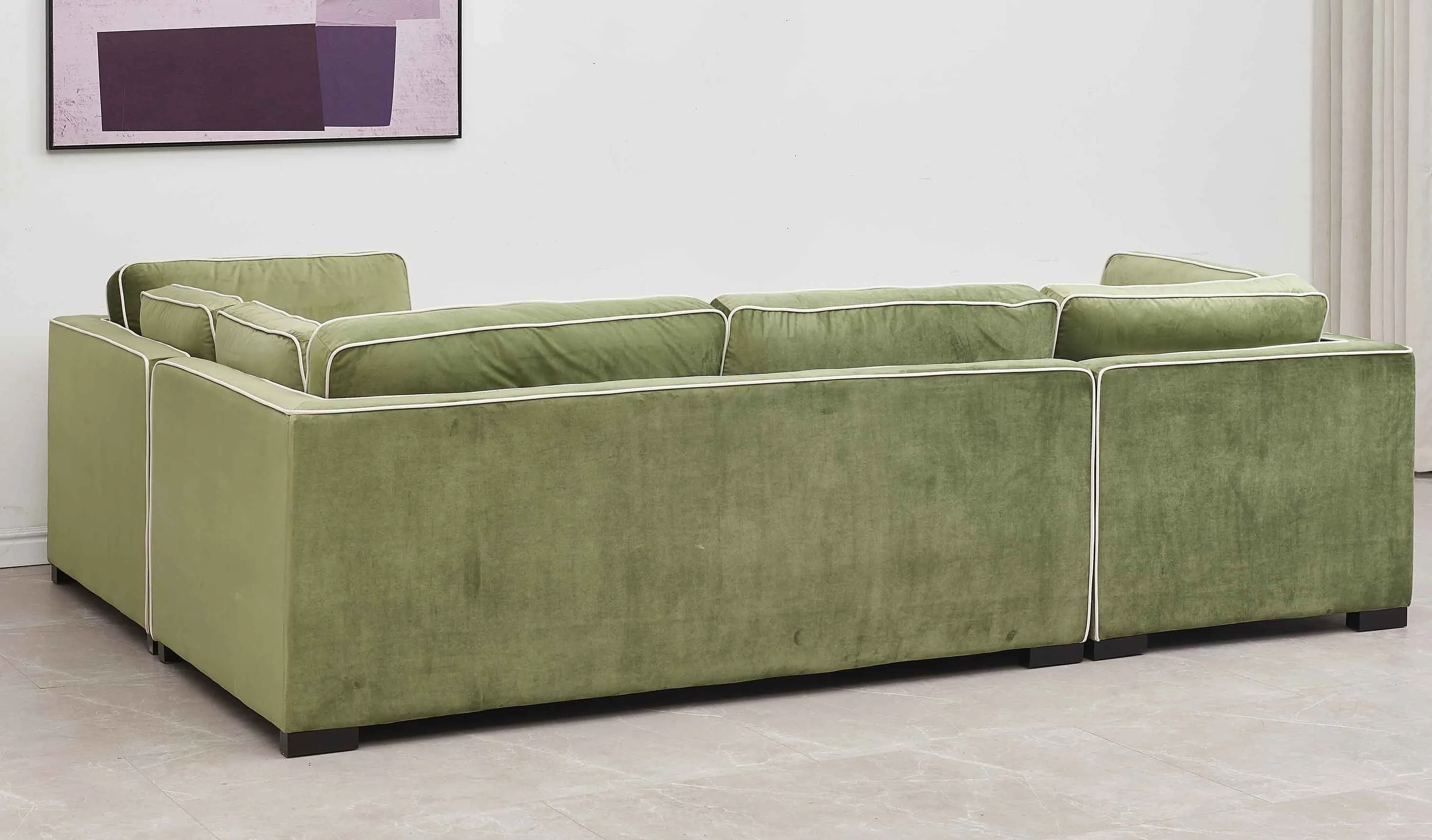 Rubeza Leo Brora 5 Seater Left Hand Facing Corner Sofa - Grass Green