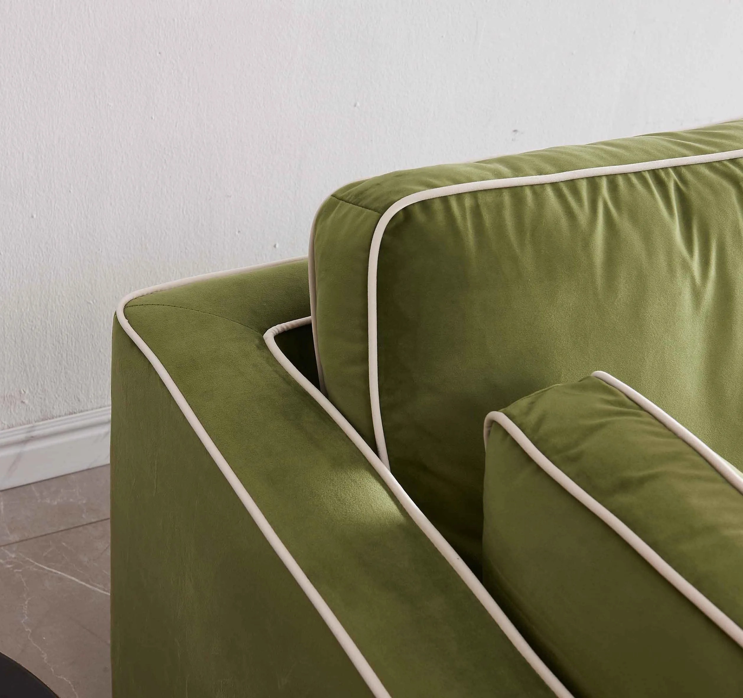 Rubeza Leo Brora 5 Seater Left Hand Facing Corner Sofa - Grass Green
