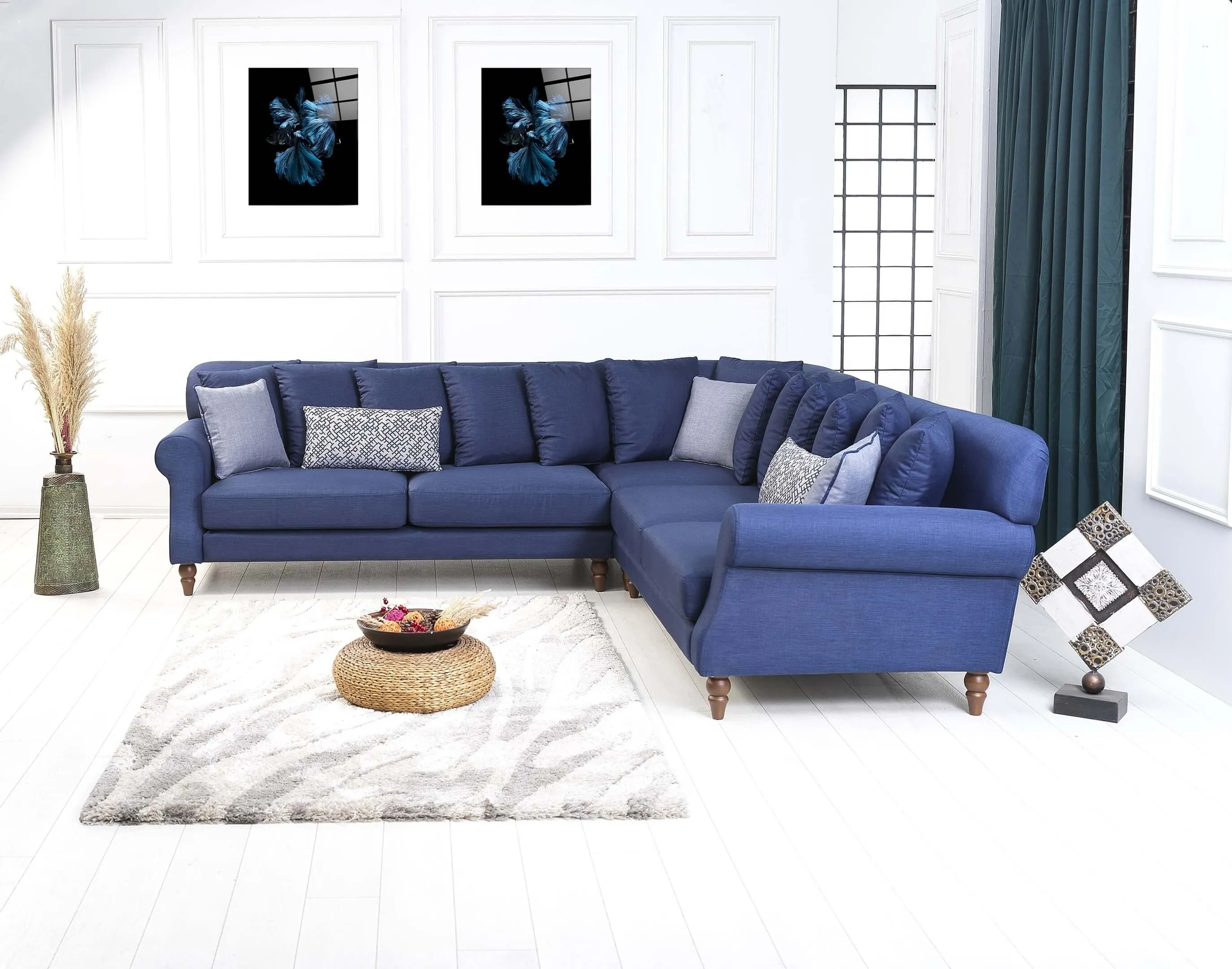 Rubeza Paula 2 Seater/Corner/2 Seater - Denim Blue