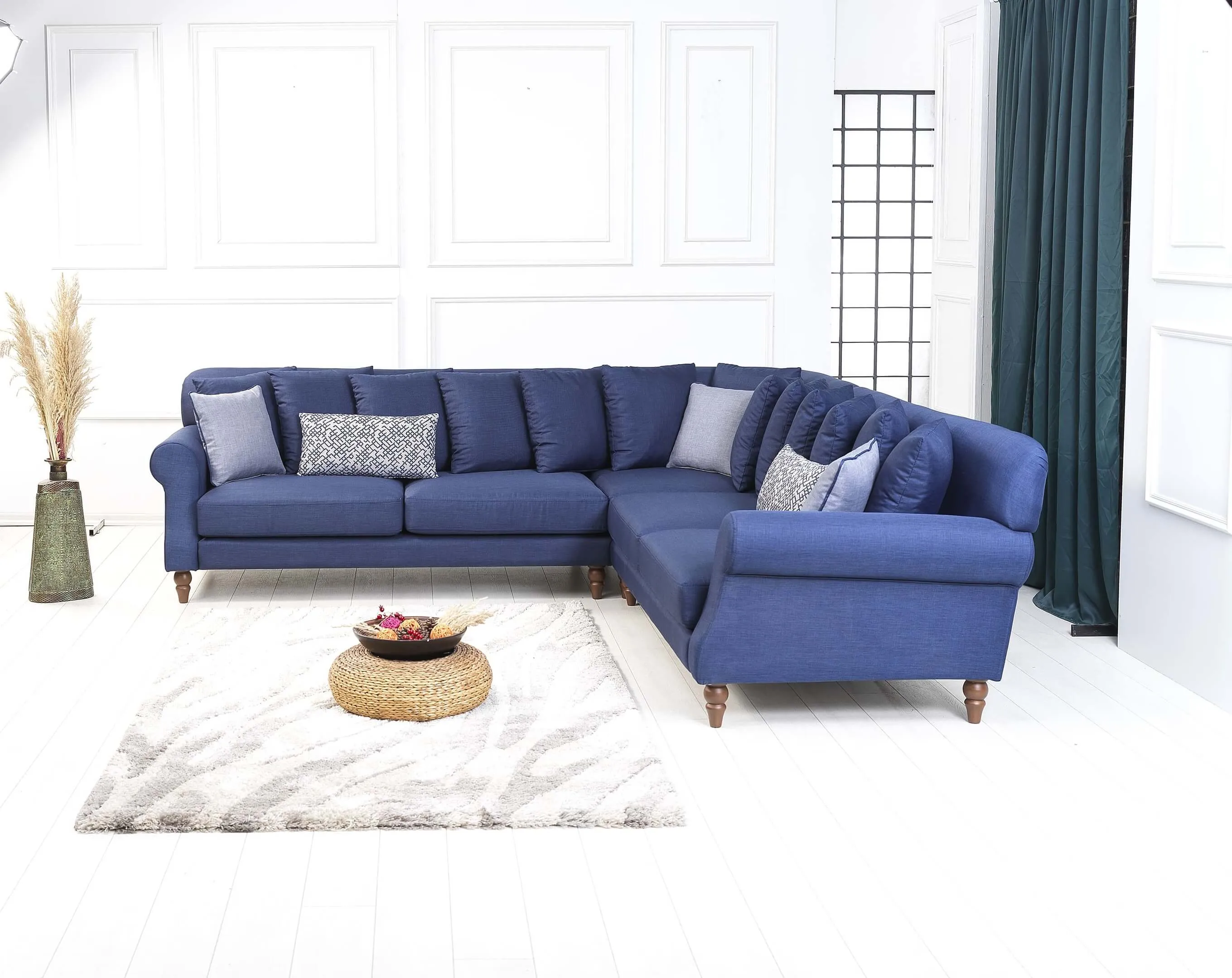 Rubeza Paula 2 Seater/Corner/2 Seater - Denim Blue